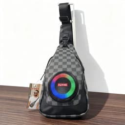 Sac à Bandoulière avec Haut Parleur Bluetooth Rechargeable RGB CH-M818 – حقيبة رجالية مع مكبر صوت بل 6