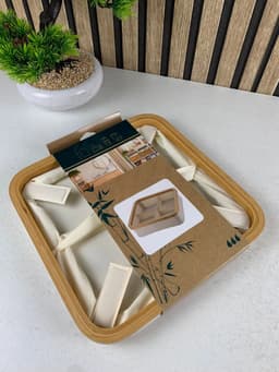 Panier de rangement pour salle de bain en feutre tissé 4 compartiments  4