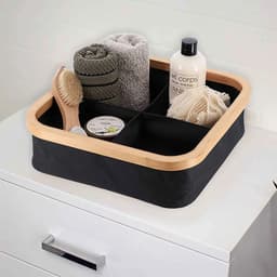 Panier de rangement pour salle de bain en feutre tissé 4 compartiments  1