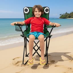 haise Pliable de Camping pour Enfants Structure En Acier avec Porte-Gobelet et Sac de Transport  3